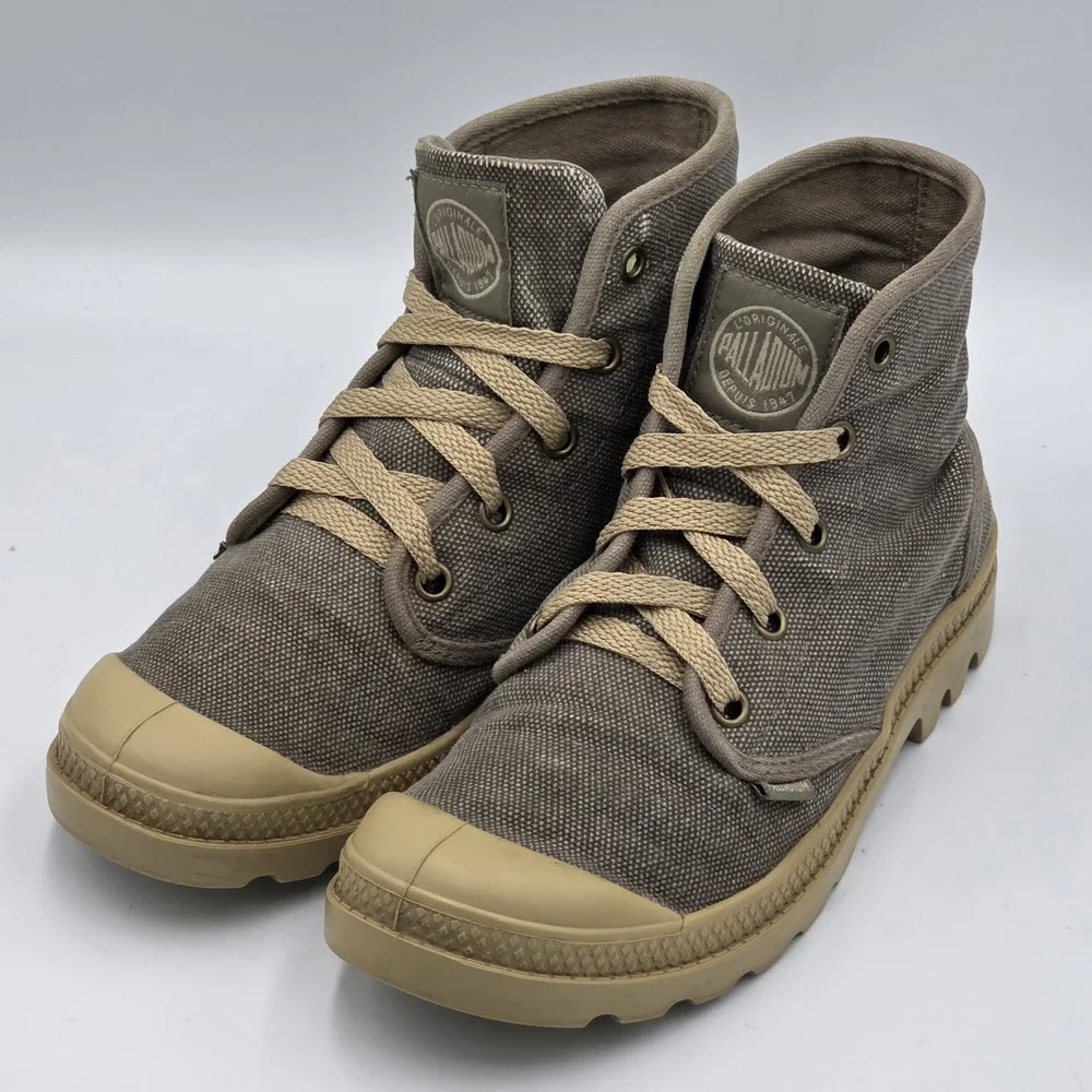 Palladium Women's‎ Pampa Hi Tan Brown Canvas Ankle Boots 5.5
